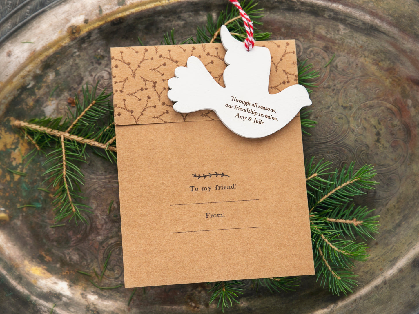 Turtle Dove Friendship Christmas Ornament - Best Friends Forever “Bestie” Stocking Stuffer