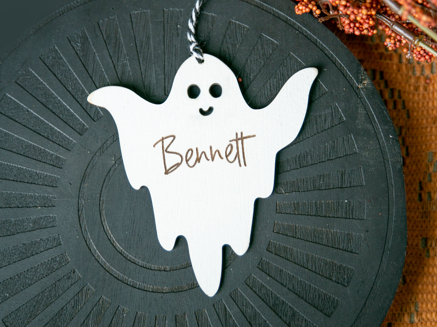 Personalized Ghost Halloween Basket Name Tag