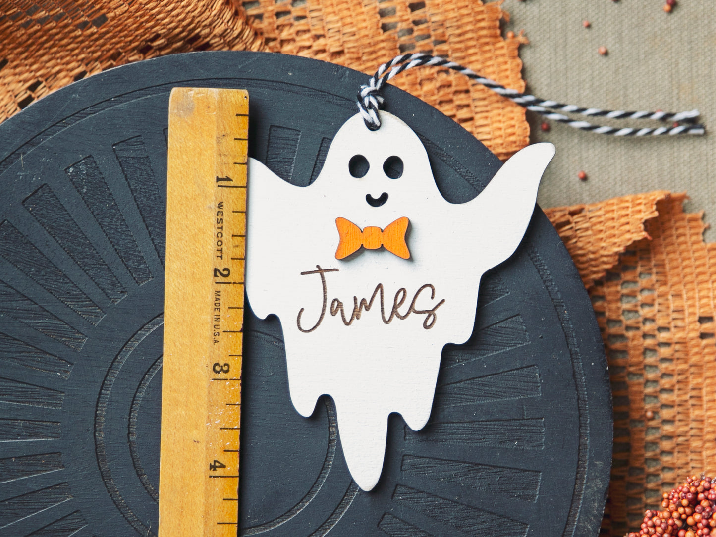 Personalized Ghost Halloween Basket Name Tag