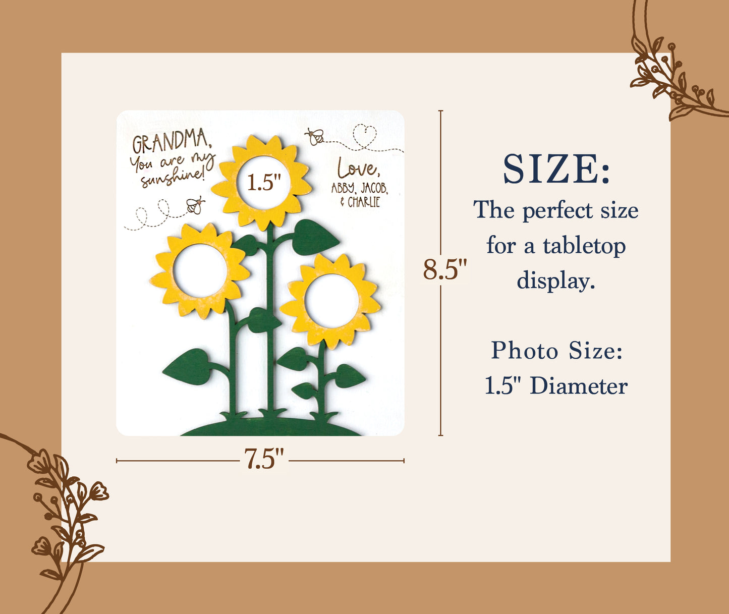 Sunflower Photo Frame Sign