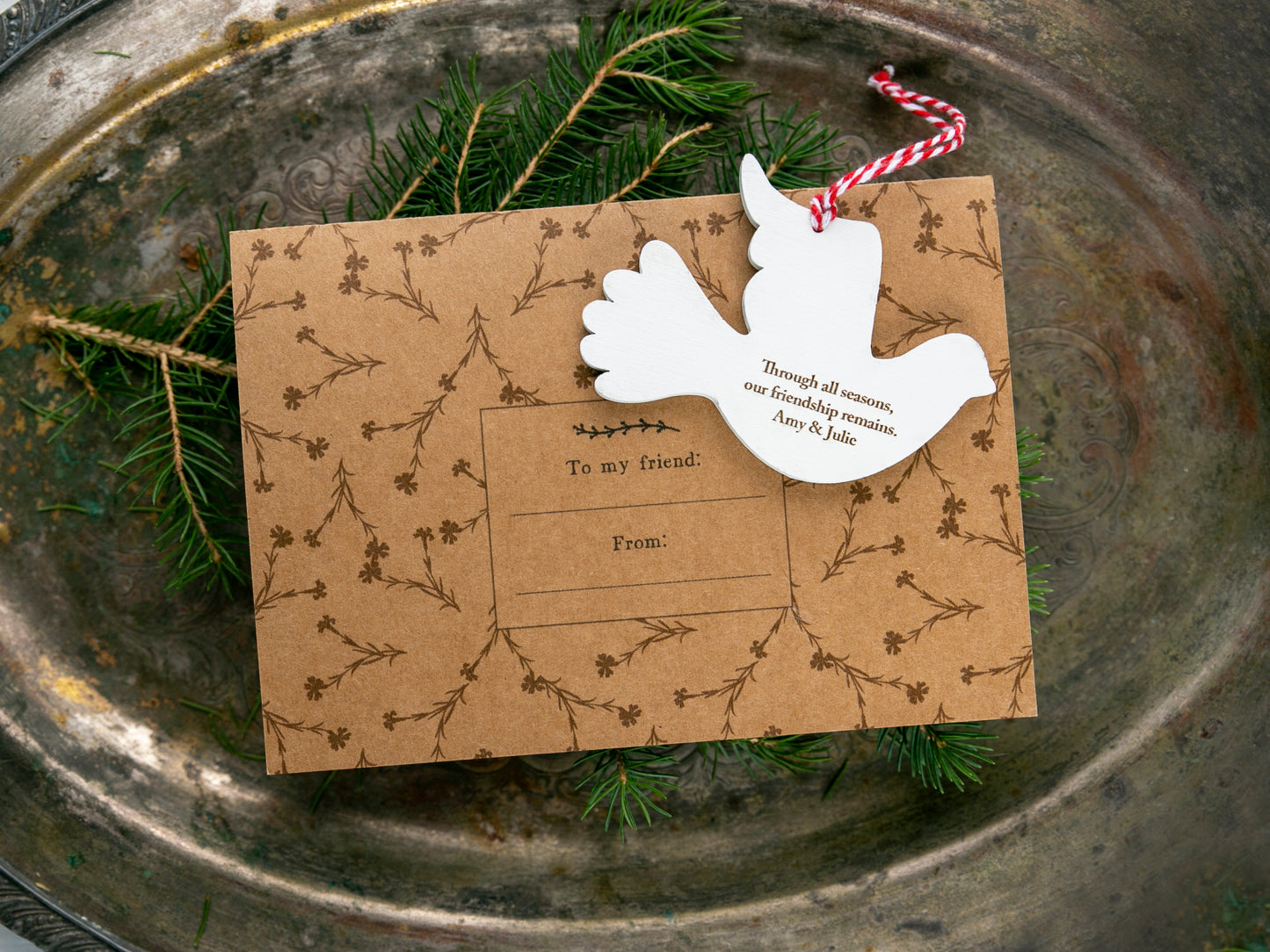 Turtle Dove Friendship Christmas Ornaments Gift Set of 2 - Give One, Keep One