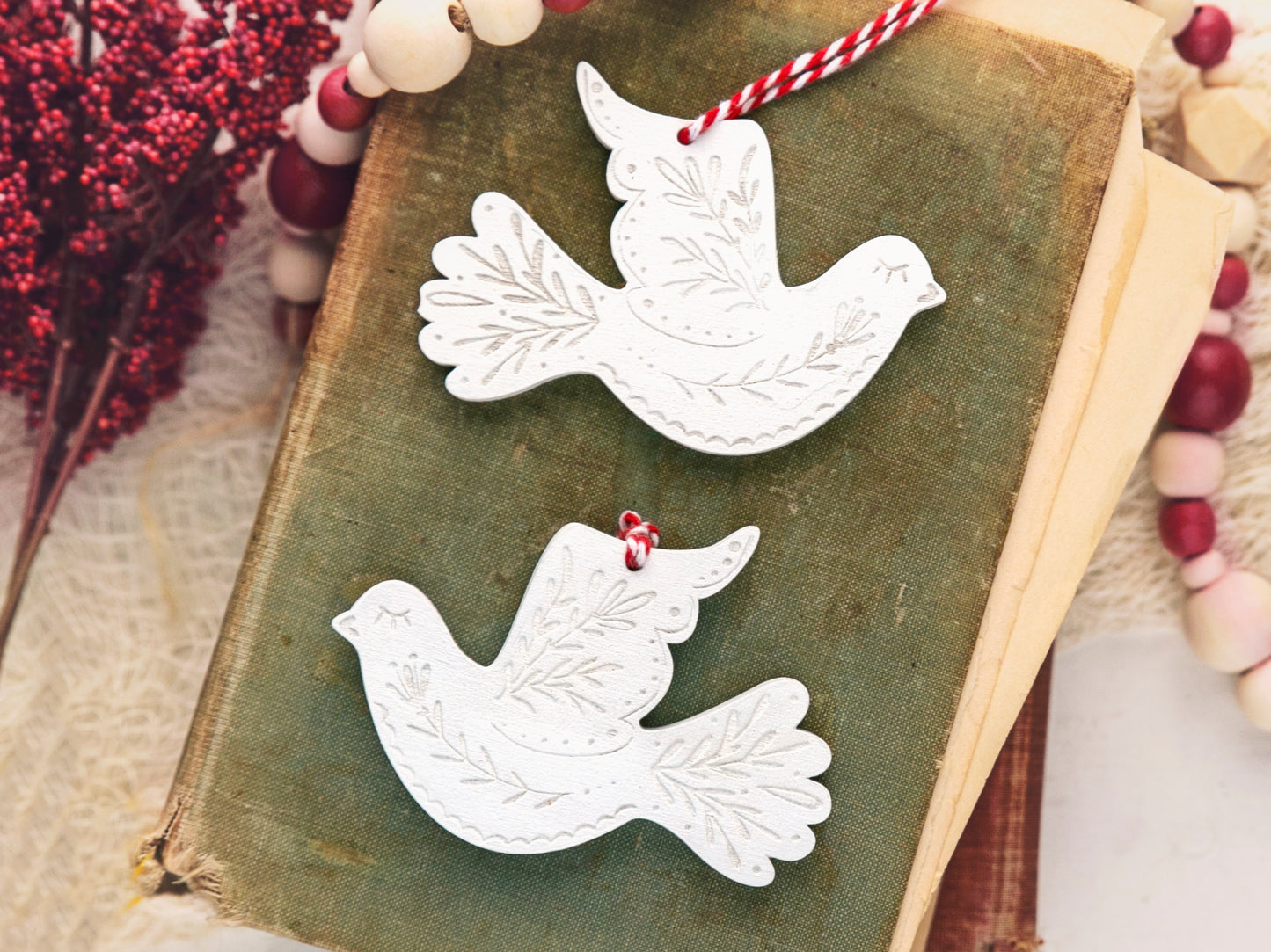 Turtle Dove Friendship Christmas Ornaments Gift Set of 2 - Give One, Keep One