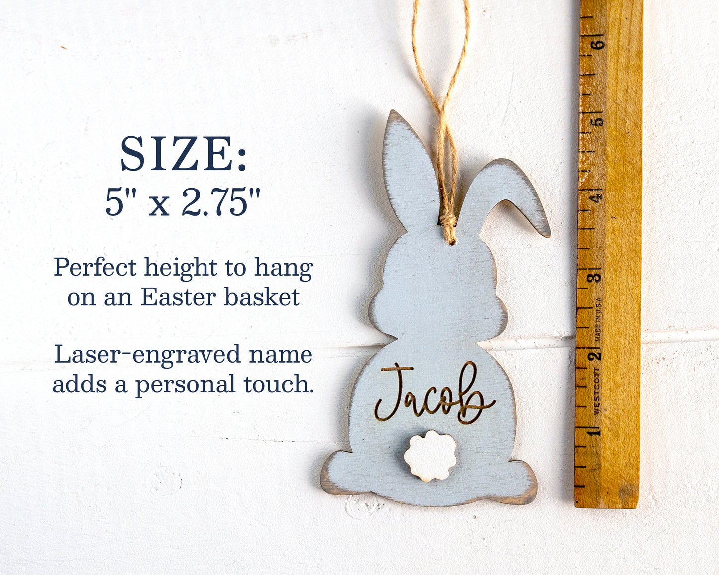 Personalized Easter Basket Bunny Name Tag