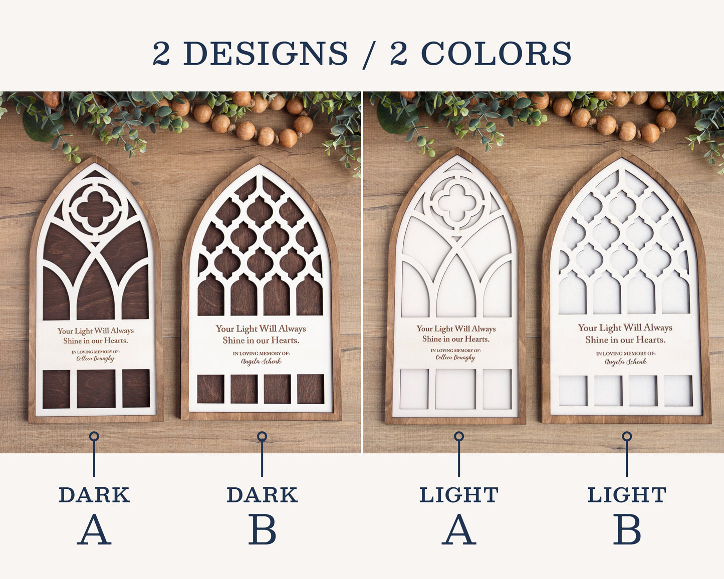 Memorial Gift - Your Light Will Always Shine Arch Window