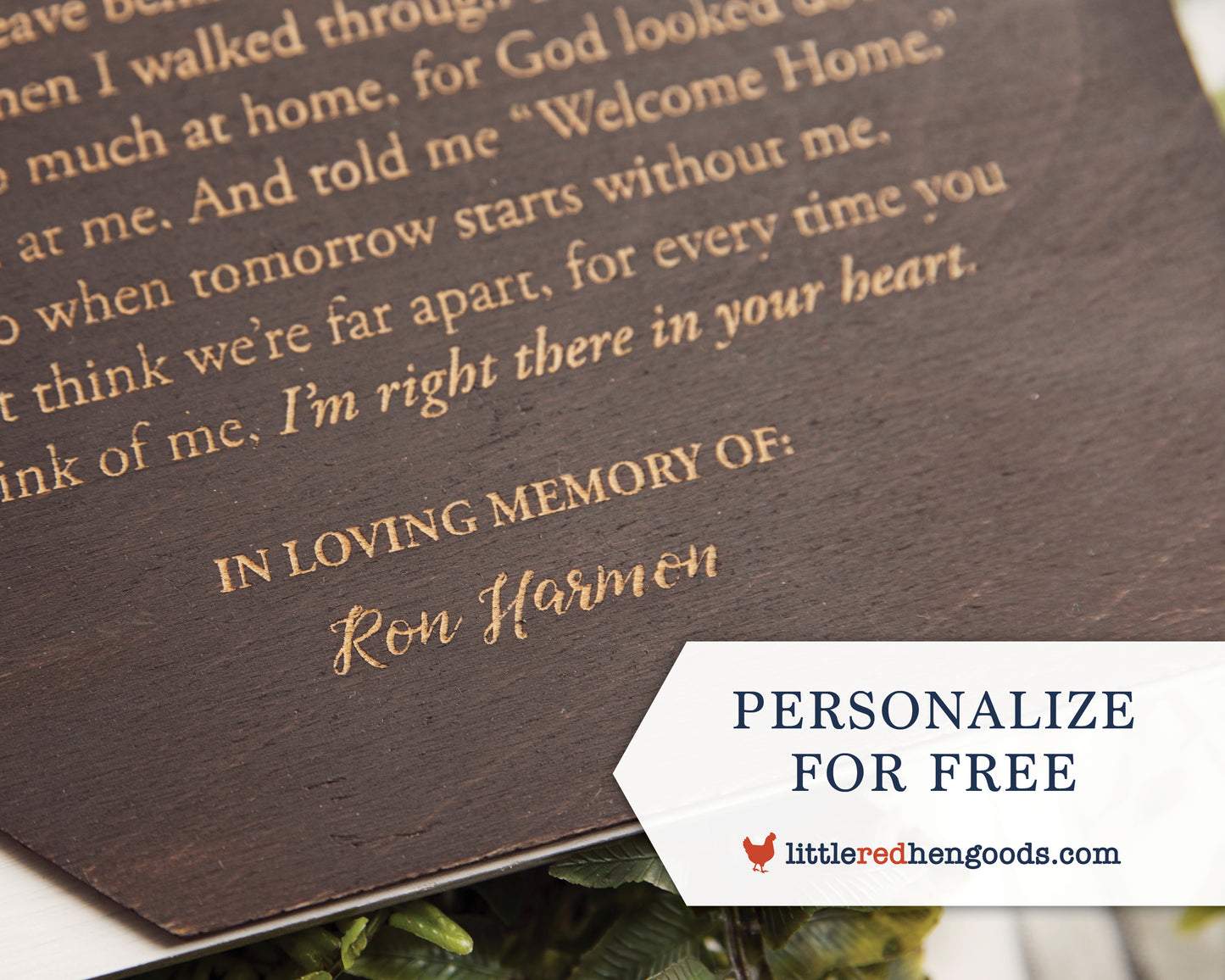 "When Tomorrow Starts Without Me" Bereavement Gift