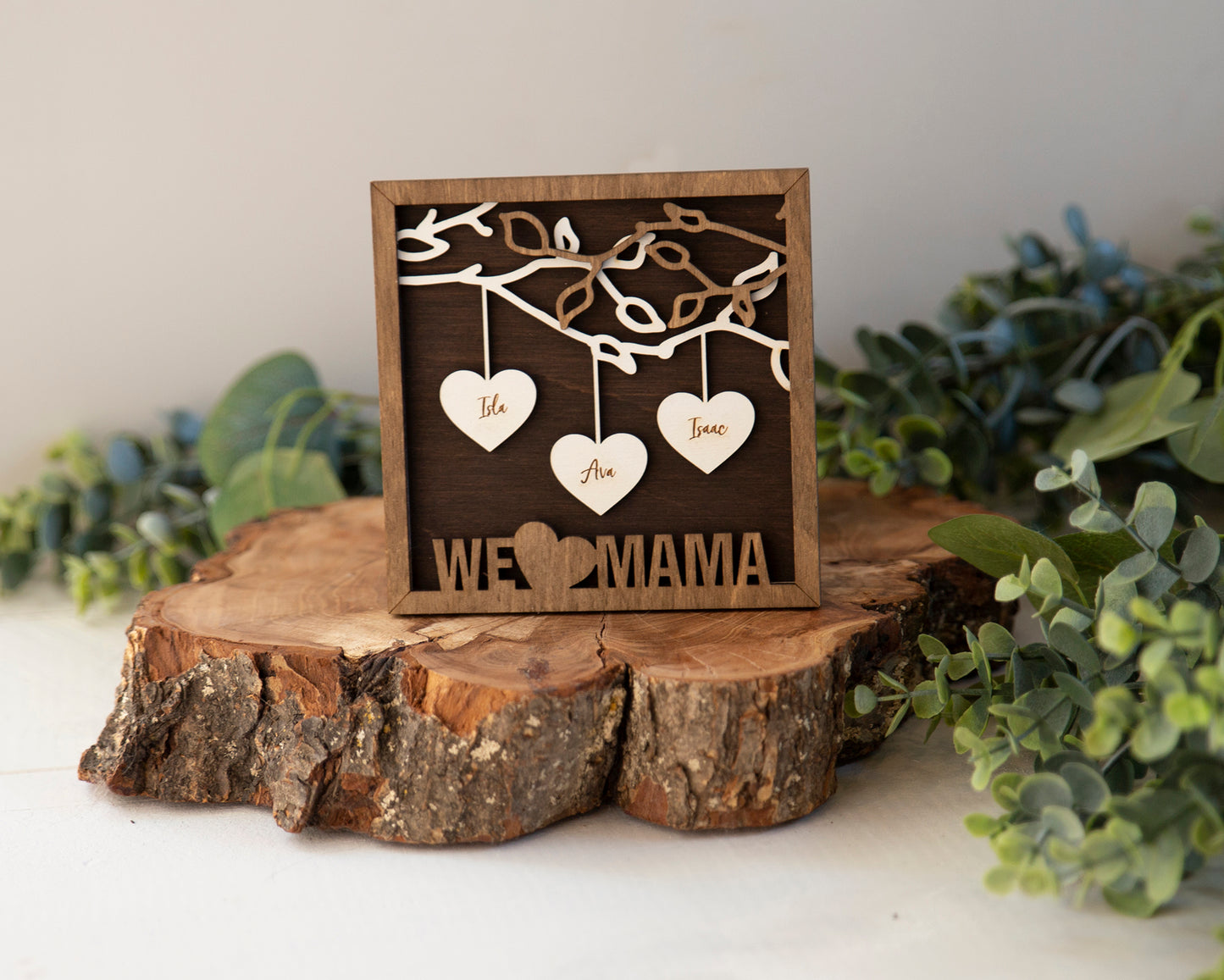 Family Tree with Hanging Hearts