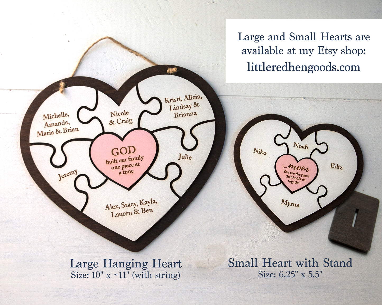 Family Puzzle Piece Keepsake (large)