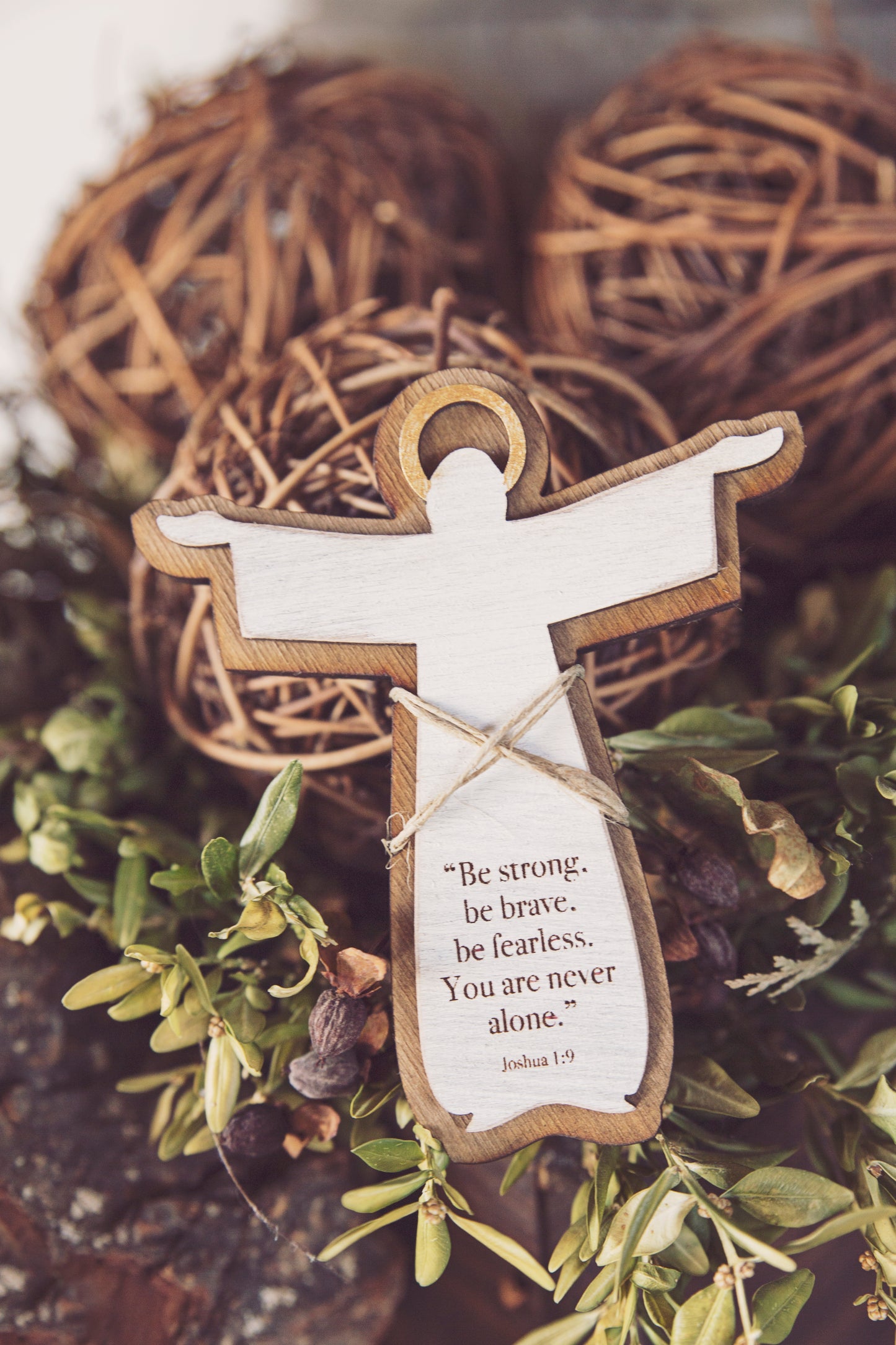 Guardian Angel Gift / Jesus Encouragement Figure for Her / Christian Tiered Tray Decoration / Thinking of You / Faith, Love, Strength, Hope