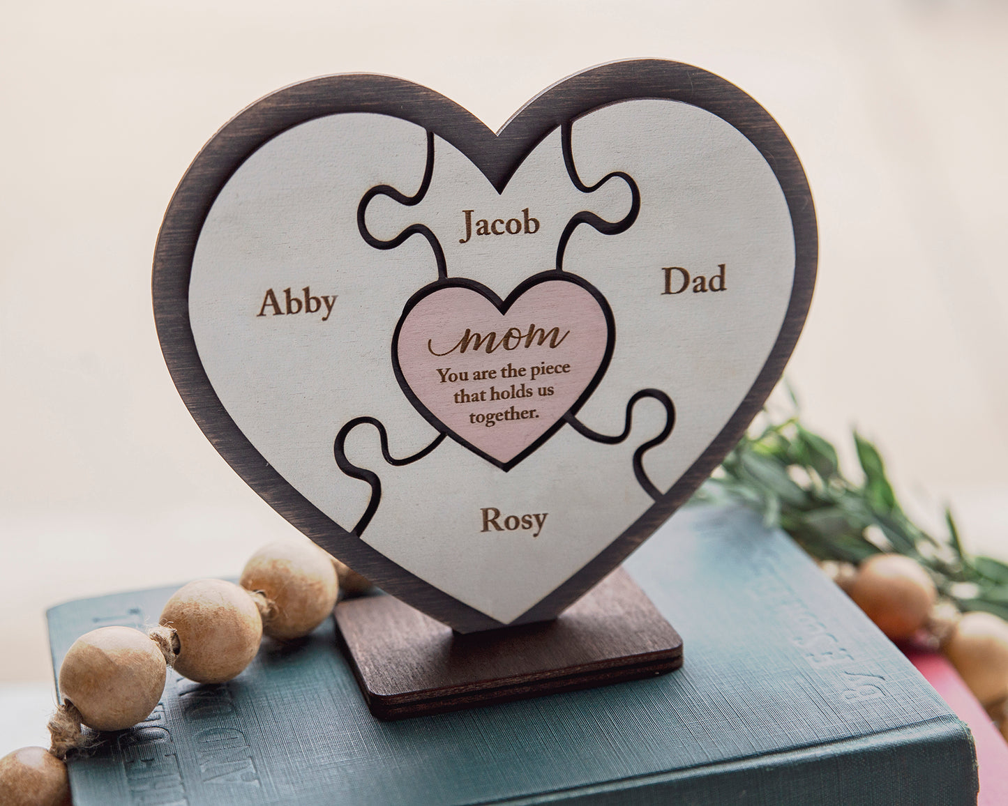 Puzzle Piece Sign (Small) - Mom, You Are the Piece That Holds us Together