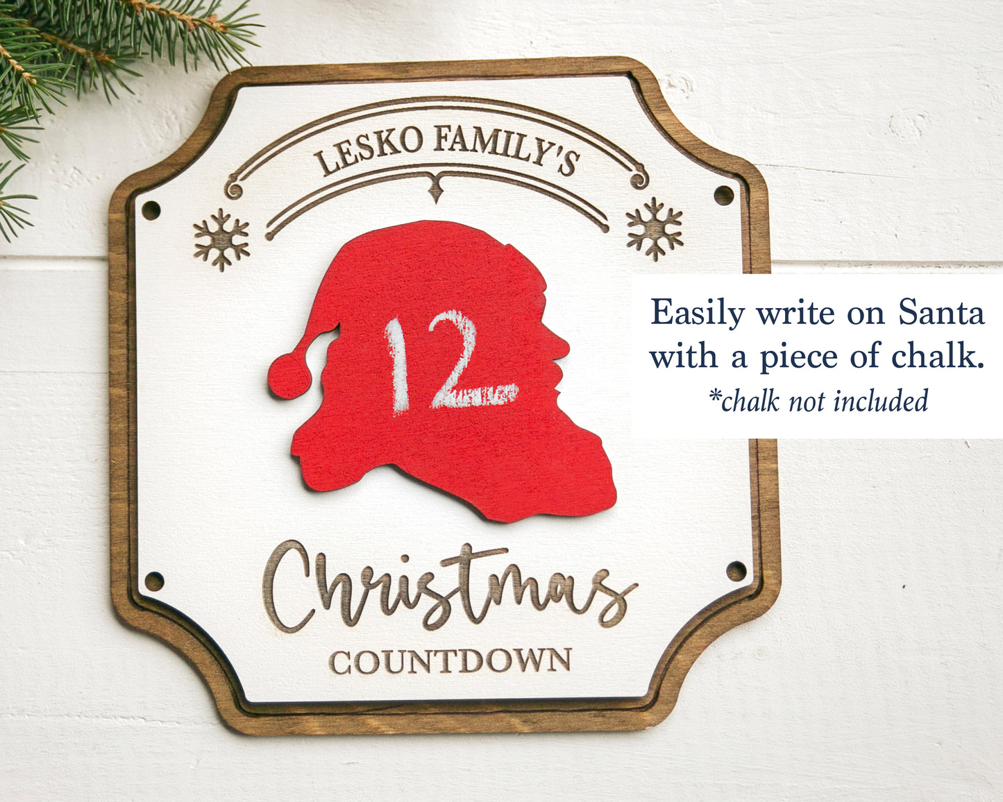Personalized Christmas Countdown Sign