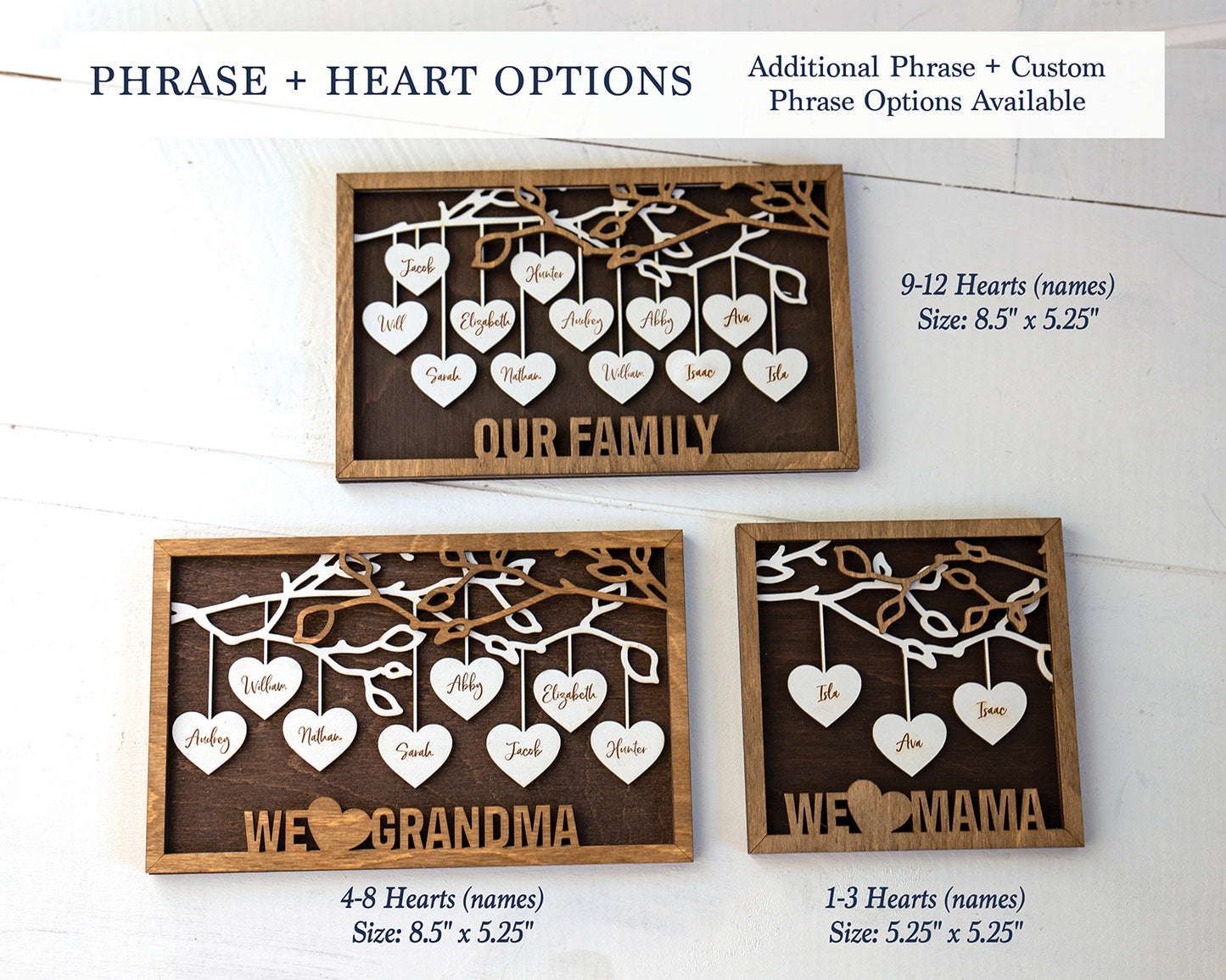 Family Tree with Hanging Hearts