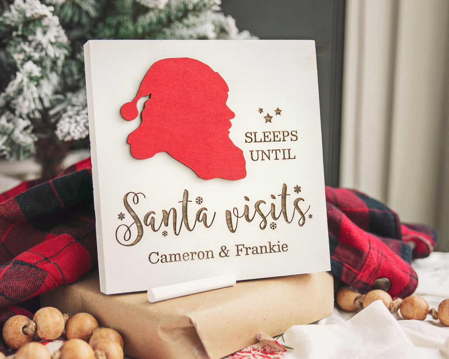 Personalized "Santa Visits" Countdown Sign