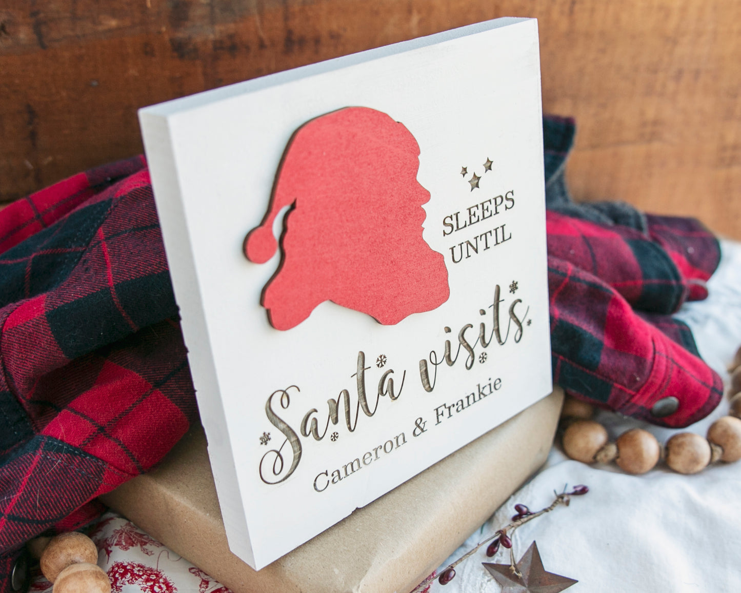 Personalized "Santa Visits" Countdown Sign