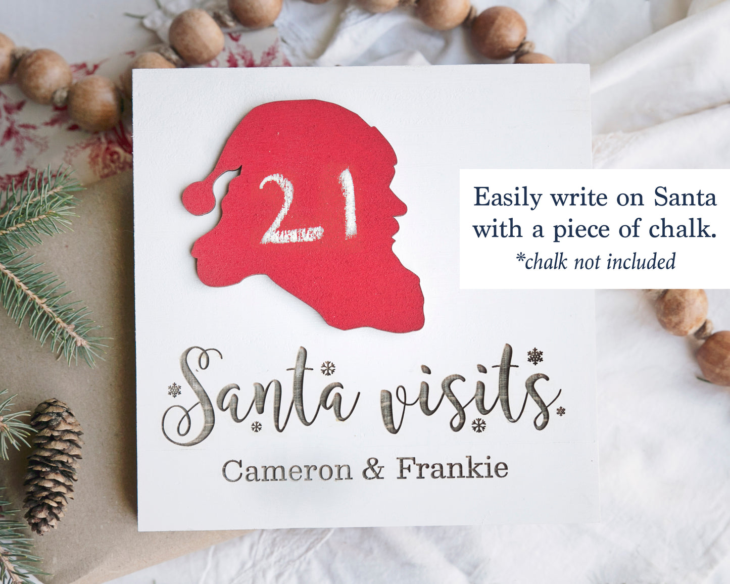 Personalized "Santa Visits" Countdown Sign