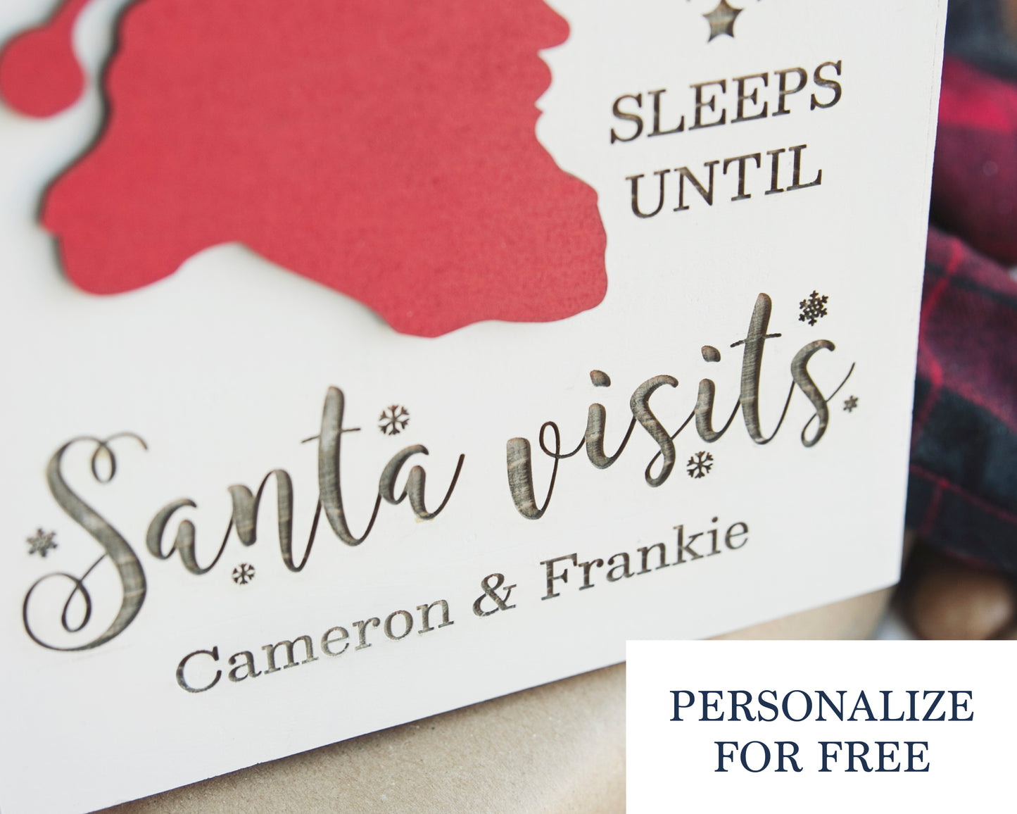 Personalized "Santa Visits" Countdown Sign