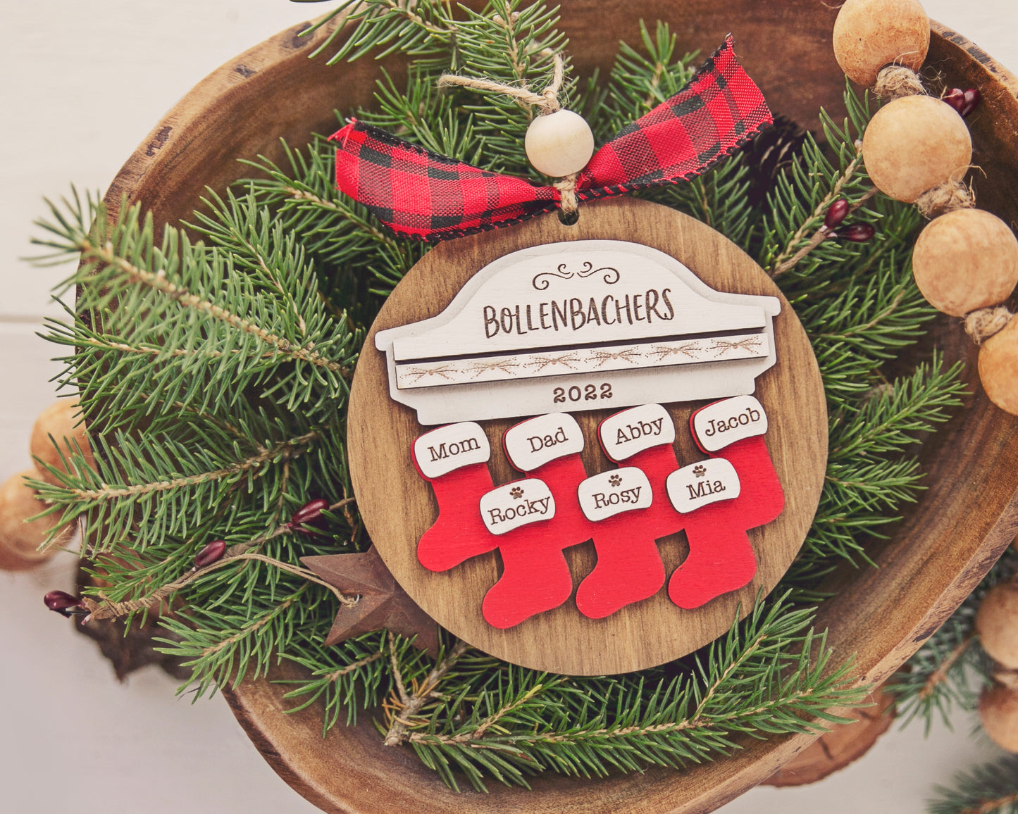 Personalized Family and Pet Christmas Ornament 2022
