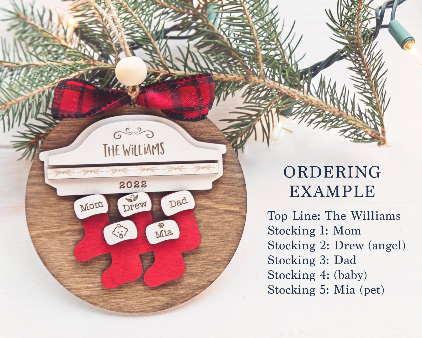 Personalized Family and Pet Christmas Ornament 2022