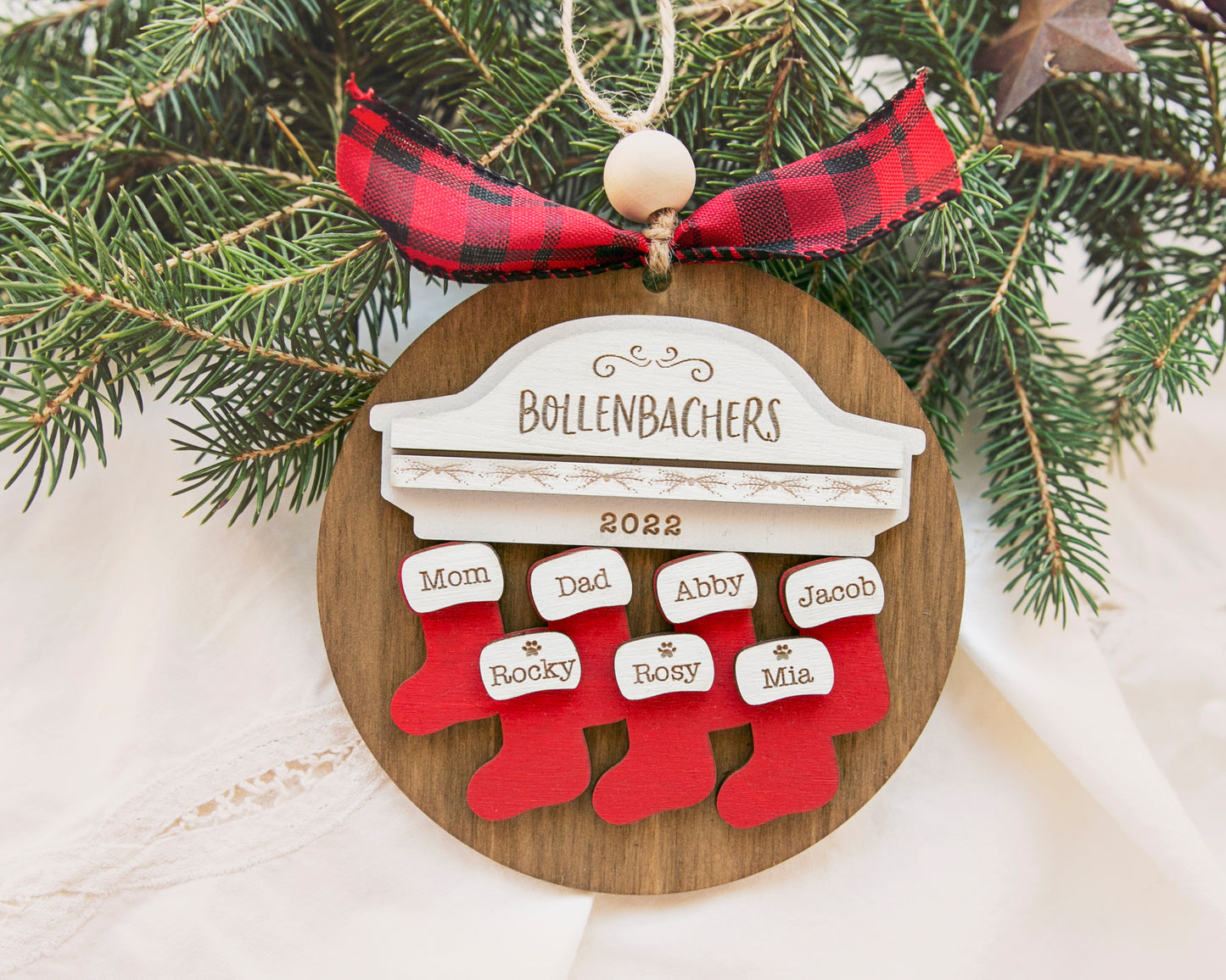 Personalized Family and Pet Christmas Ornament 2022