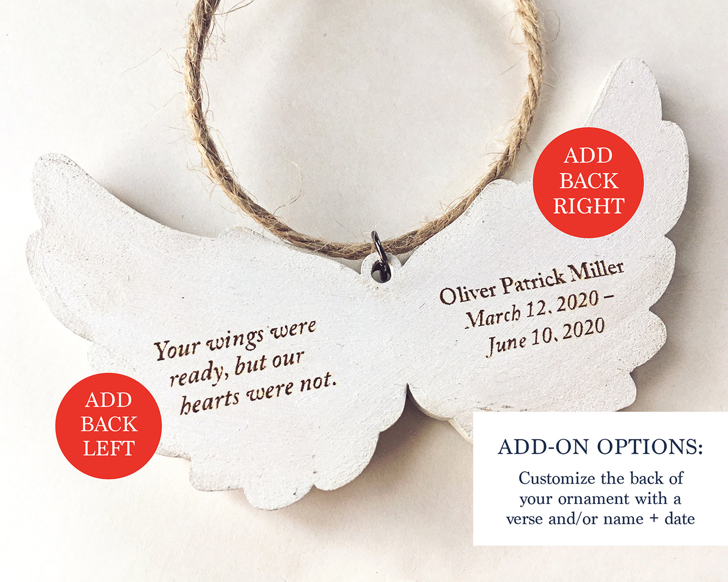 Personalized Angel Wing Ornament