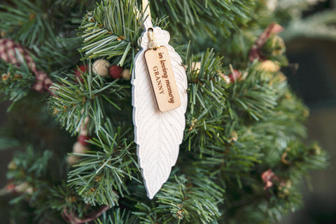 Angel Feather Memorial Christmas Ornament