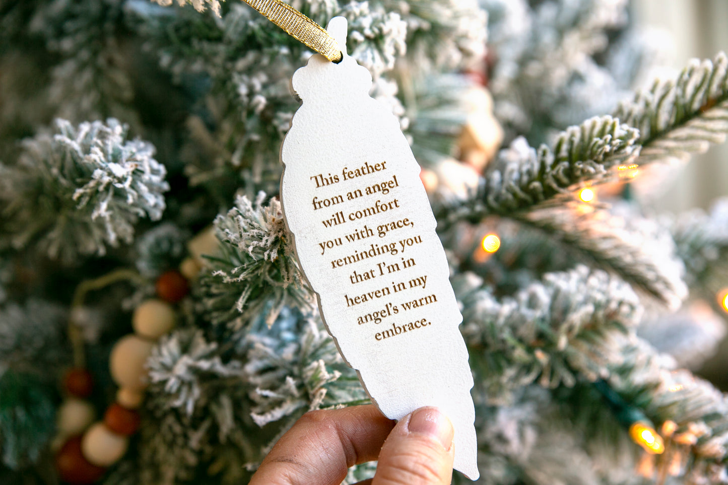 Angel Feather Memorial Christmas Ornament