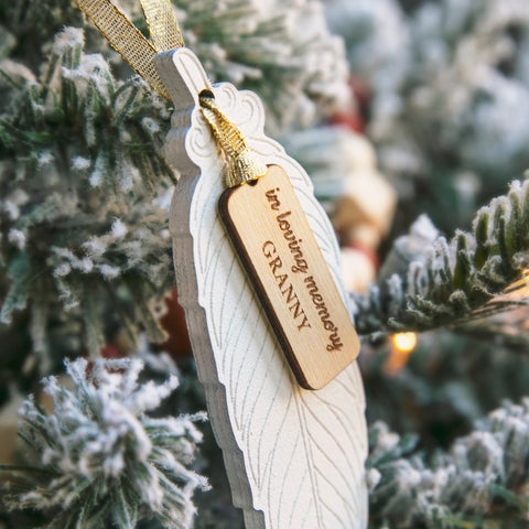 Angel Feather Memorial Christmas Ornament