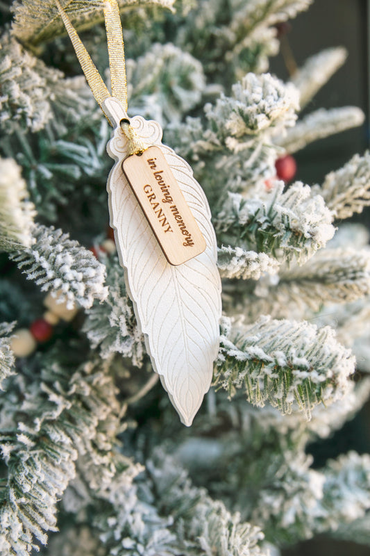 Angel Feather Memorial Christmas Ornament