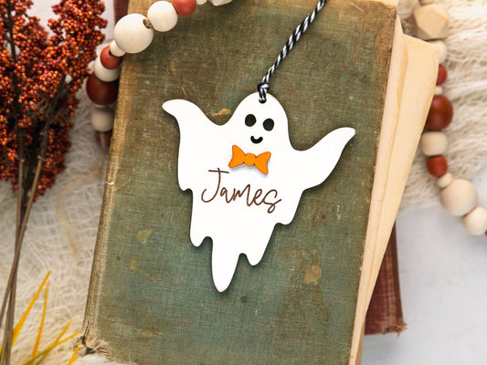 Personalized Ghost Halloween Basket Name Tag