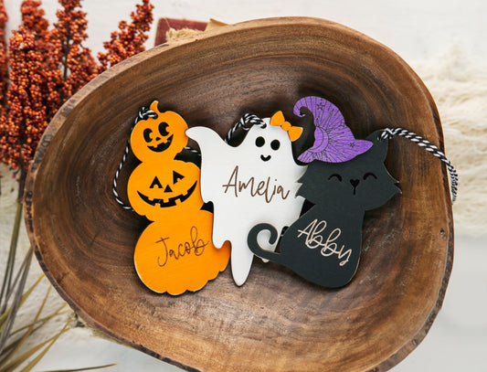 Personalized Halloween Basket Name Tags