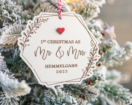 First Christmas as Mr. & Mrs. Personalized Ornament