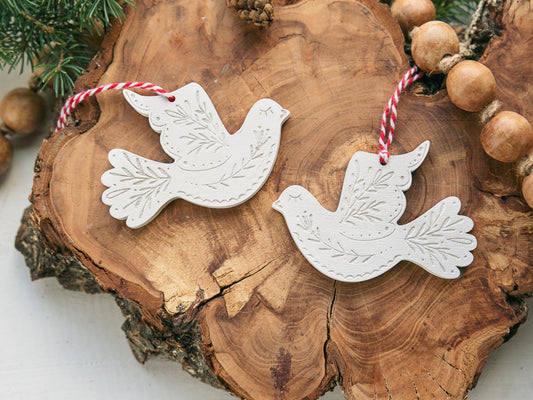 Turtle Dove Friendship Christmas Ornaments Gift Set of 2 - Give One, Keep One