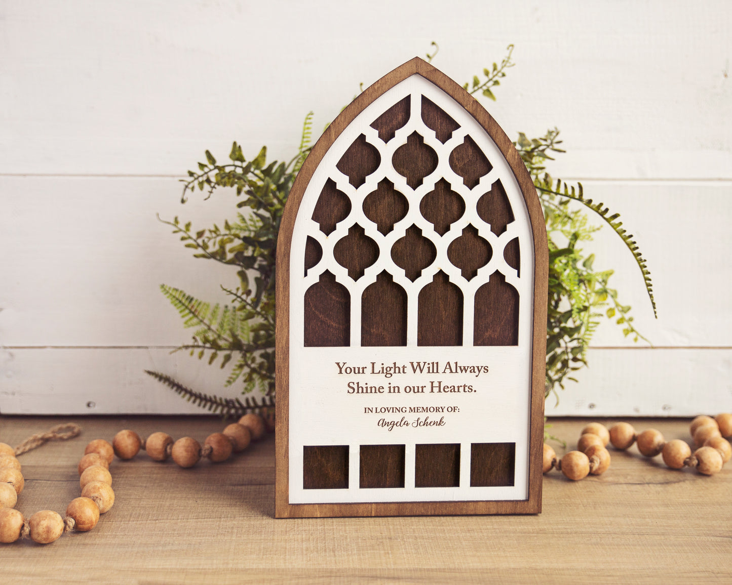 Memorial Gift  - Your Light Will Always Shine Arch Window