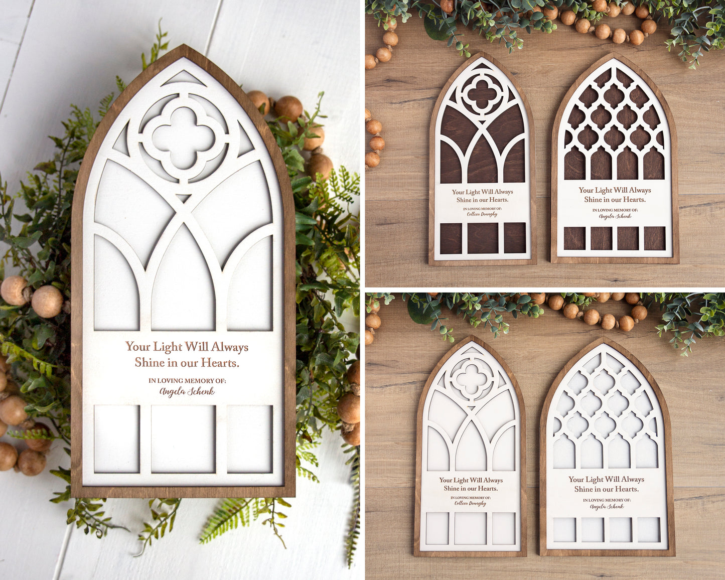 Memorial Gift  - Your Light Will Always Shine Arch Window