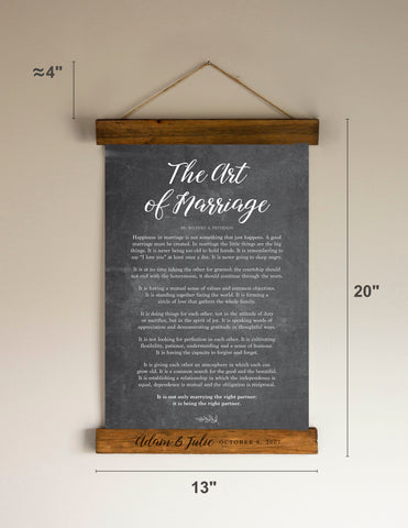 Bridal Shower, Wedding, Anniversary Gift - The Art of Marriage Poem (black)