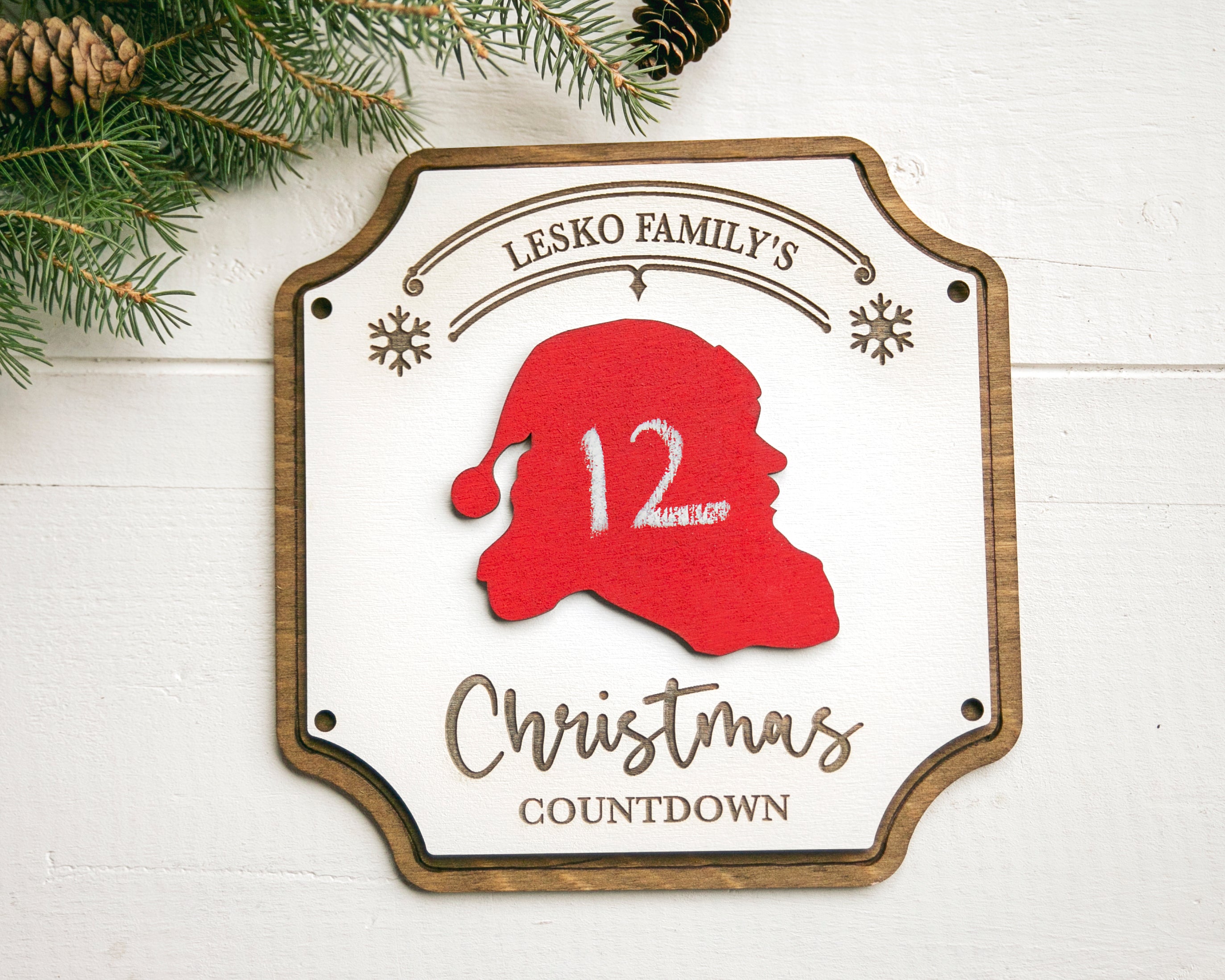 Personalized Christmas Countdown Sign – Little Red Hen Goods
