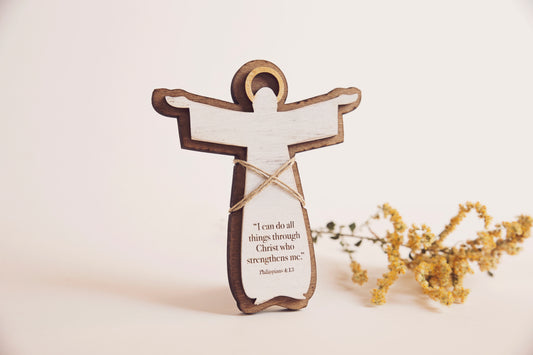 Guardian Angel Gift / Jesus Encouragement Figure for Her / Christian Tiered Tray Decoration / Thinking of You / Faith, Love, Strength, Hope