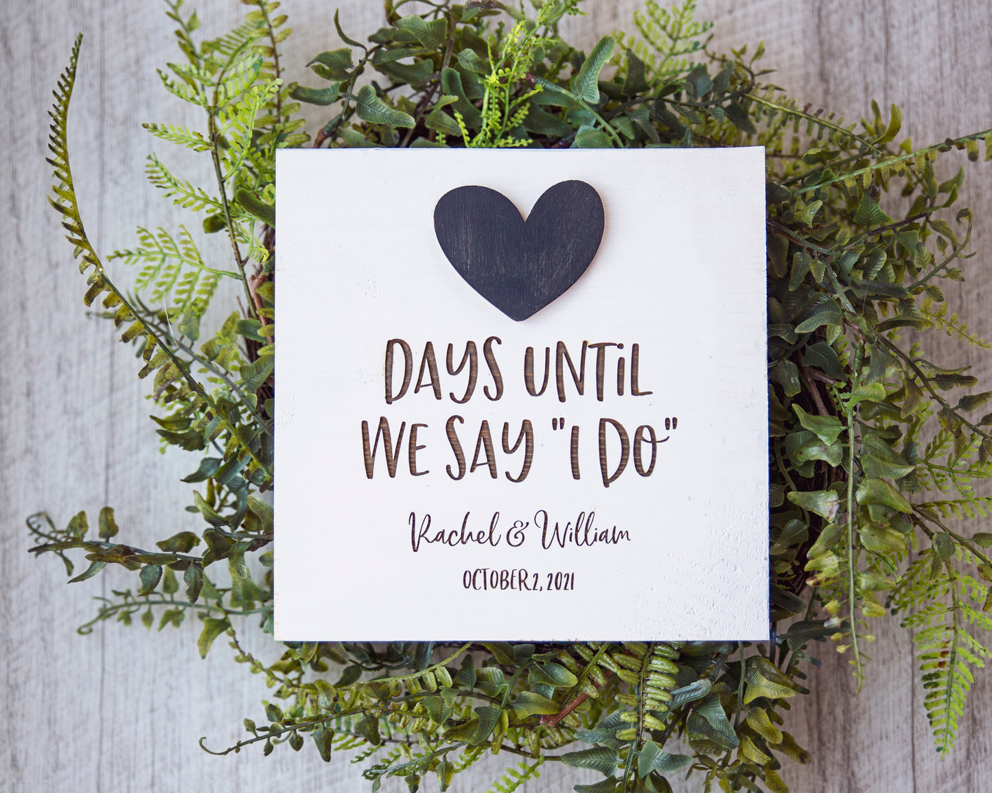 Chalkboard Wedding Countdown Sign / Engagement Gift for Bride + Groom / Days Until We Say “I Do”