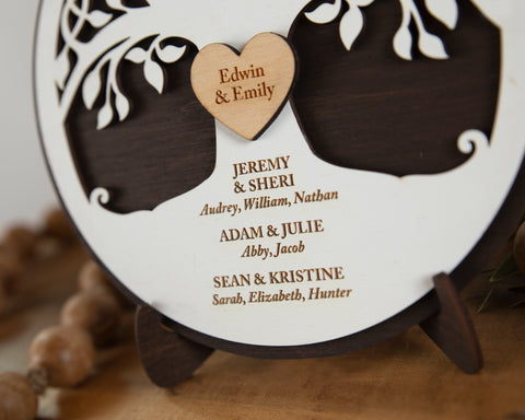 Family Tree Keepsake with Engraved Names