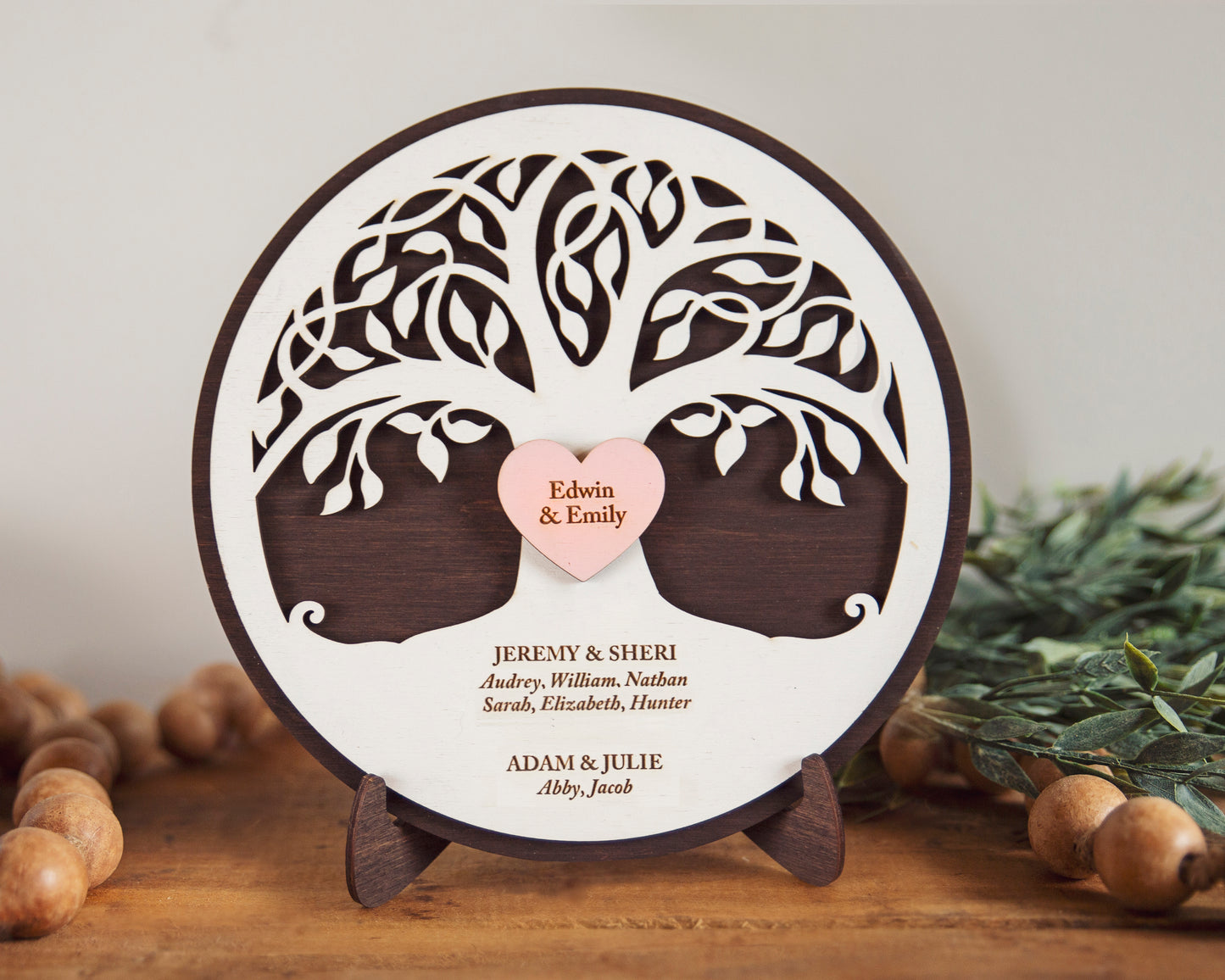 Family Tree Keepsake with Engraved Names