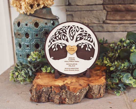 Family Tree Keepsake with Engraved Names