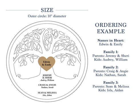 Family Tree Keepsake with Engraved Names