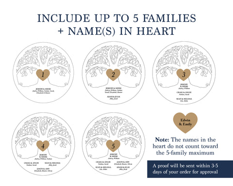 Family Tree Keepsake with Engraved Names