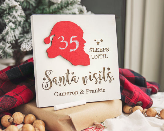 Personalized "Santa Visits" Countdown Sign