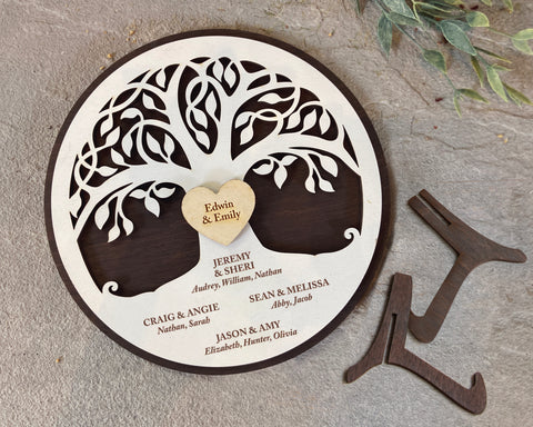 Family Tree Keepsake with Engraved Names