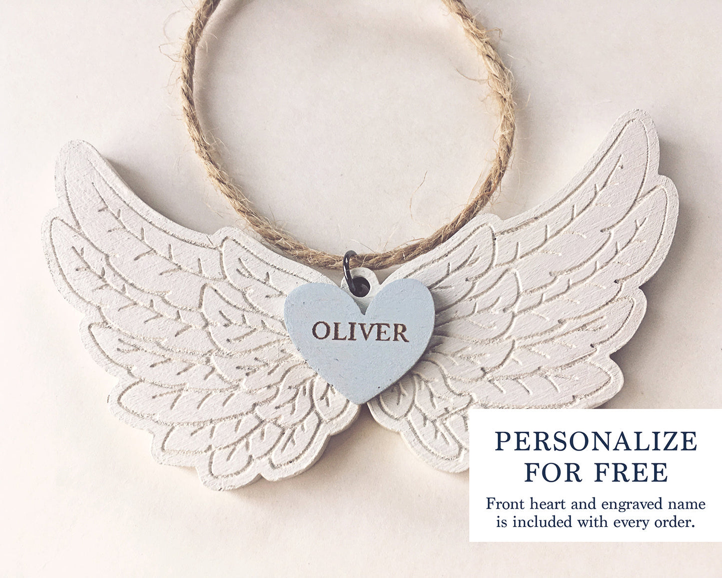 Personalized Angel Wing Ornament + FUNERAL HOME DELIVERY