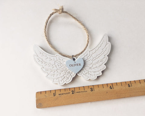 Personalized Angel Wing Ornament + FUNERAL HOME DELIVERY